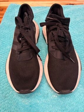adidas Black Knit Men's Athletic Sneakers with White Midsole